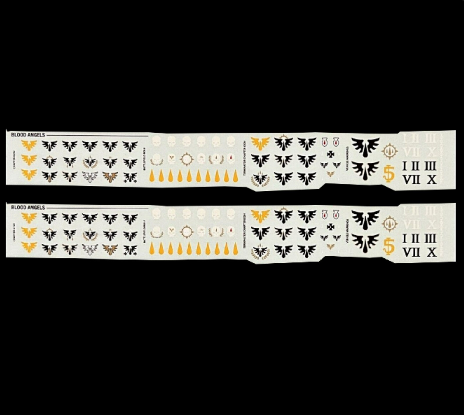 Leviathan Blood Angels Primaris Space Marines Decals Transfers x2 Warhammer 40k