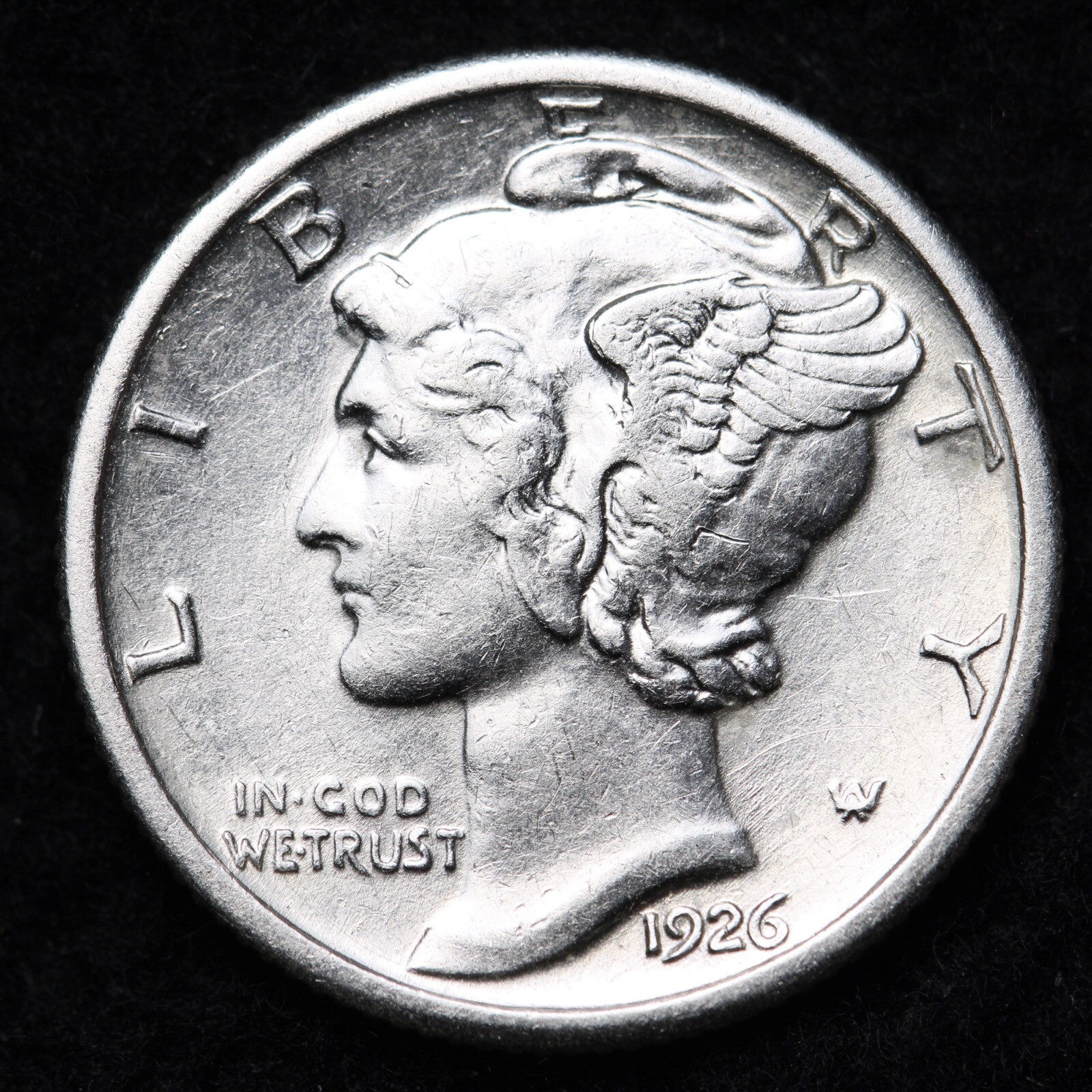 1926 Mercury Silver Dime Nice AU FREE SHIPPING