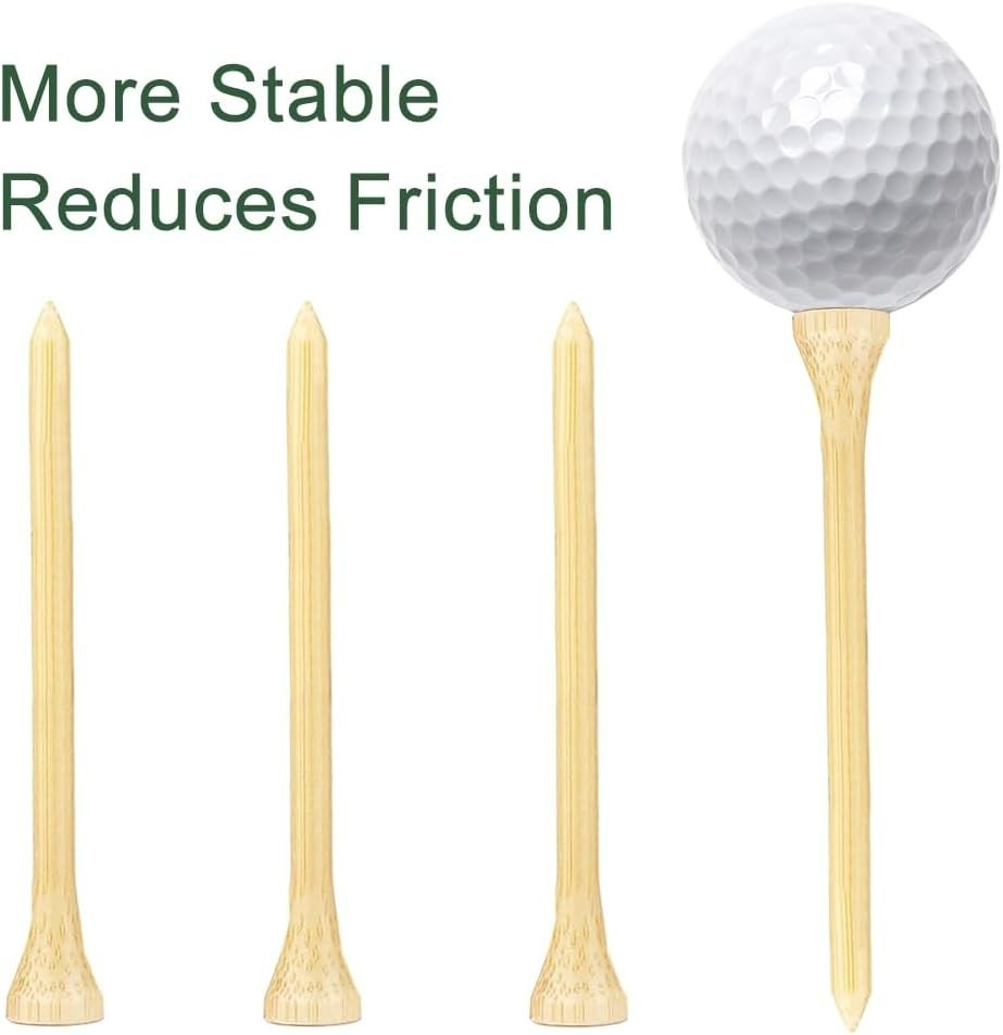 110 Pcs Biodegradable Bamboo Golf Tees 3 1/4 Inch - Durable for Beginners