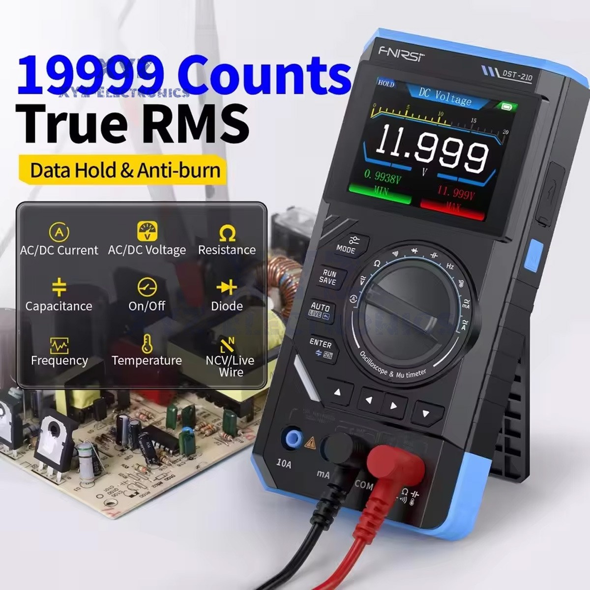 FNIRSI 2C23T DSO152 Digital Oscilloscope Multimeter Function Signal Generator US
