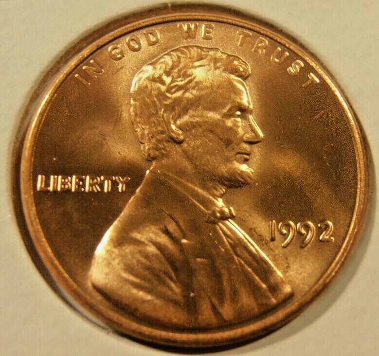 1992 P Lincoln Cent, BU from a nice roll