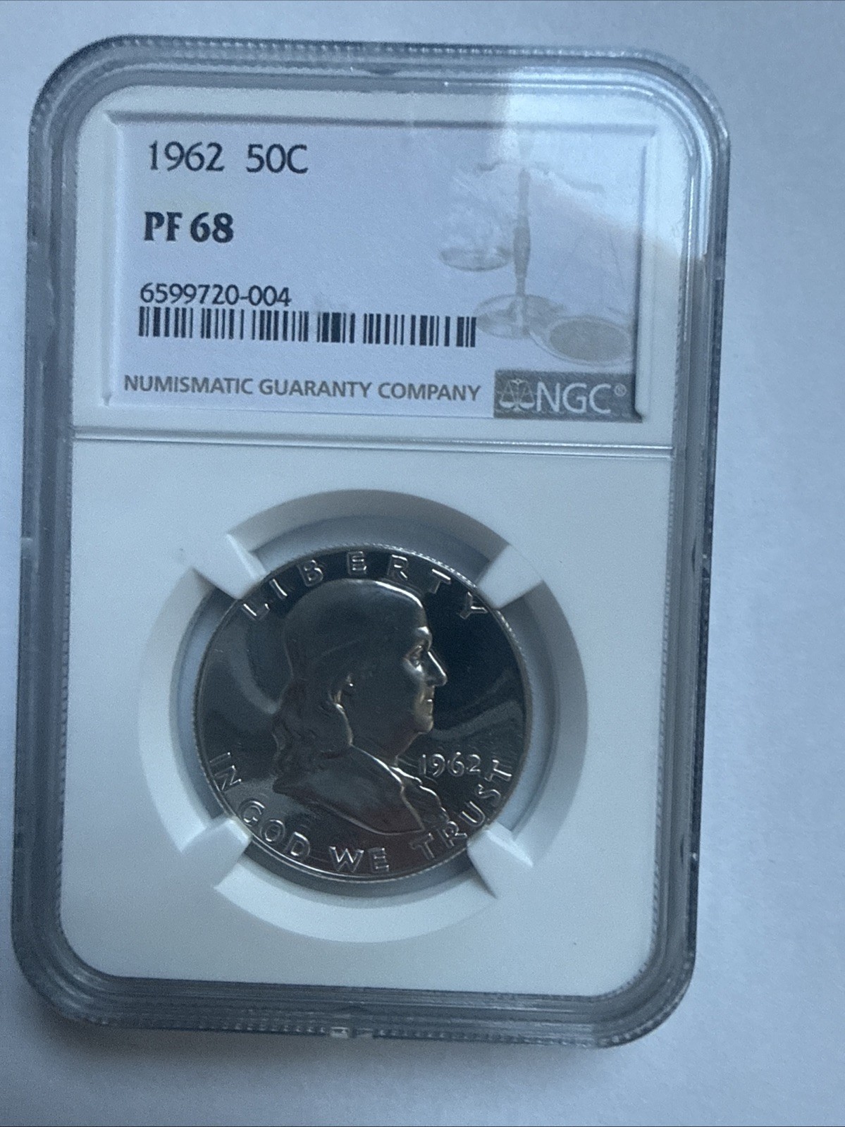 1962 Ben Franklin Half Dollar 50C NGC PF 68 90% Silver Brown Label