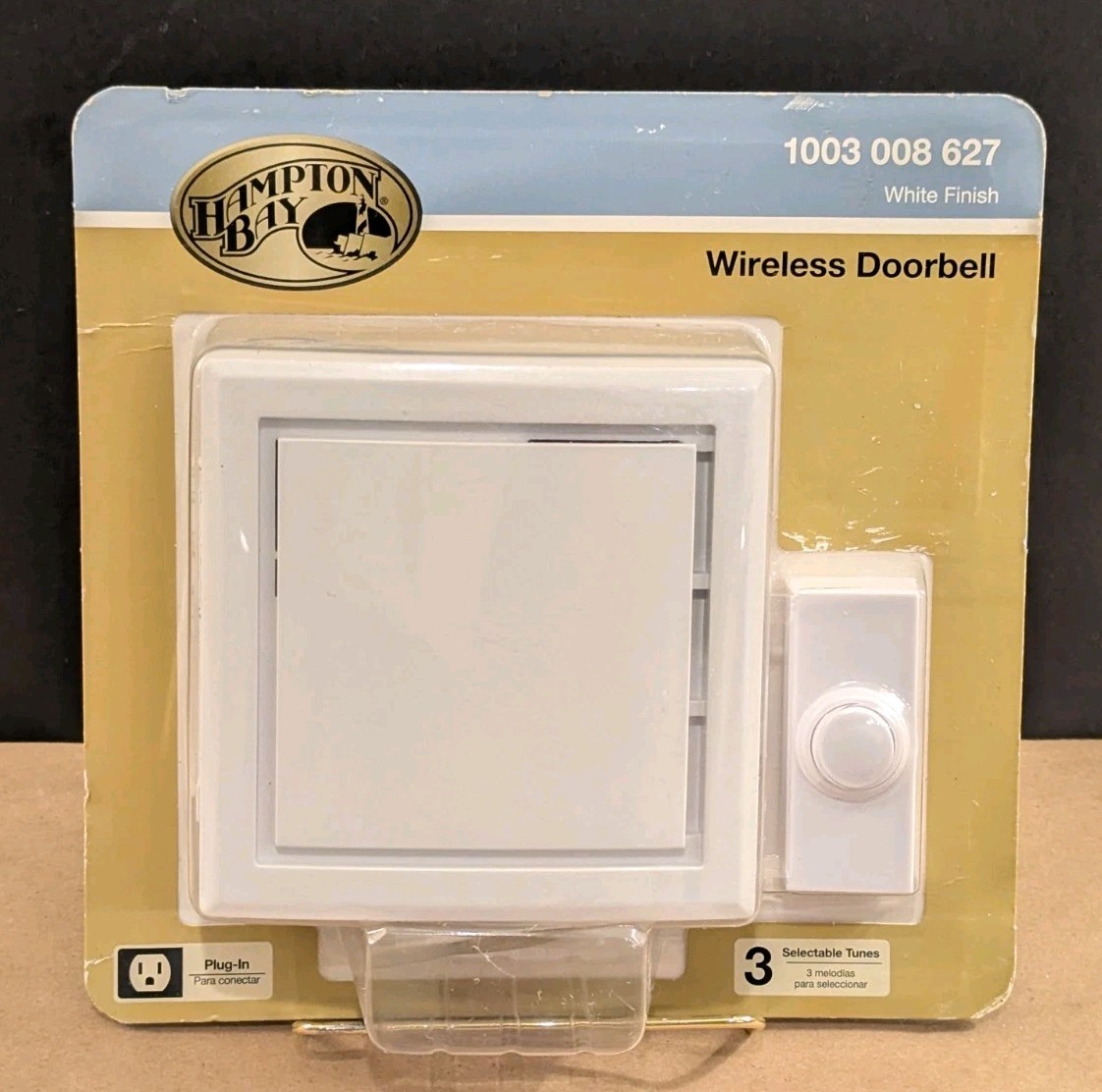 Hampton Bay Wireless Battery Operated Door Bell Kit with 1-Push Button HB-7733-0