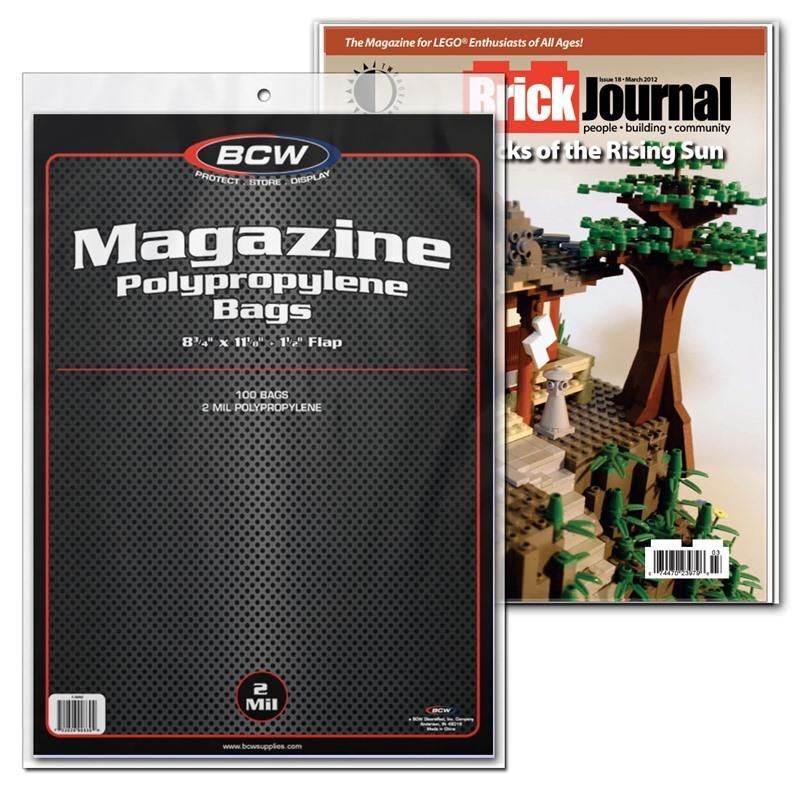 4 packs of 100 (400) BCW 8 ¾" x 11 ⅛" + 1 ½" Flap Magazine Bags