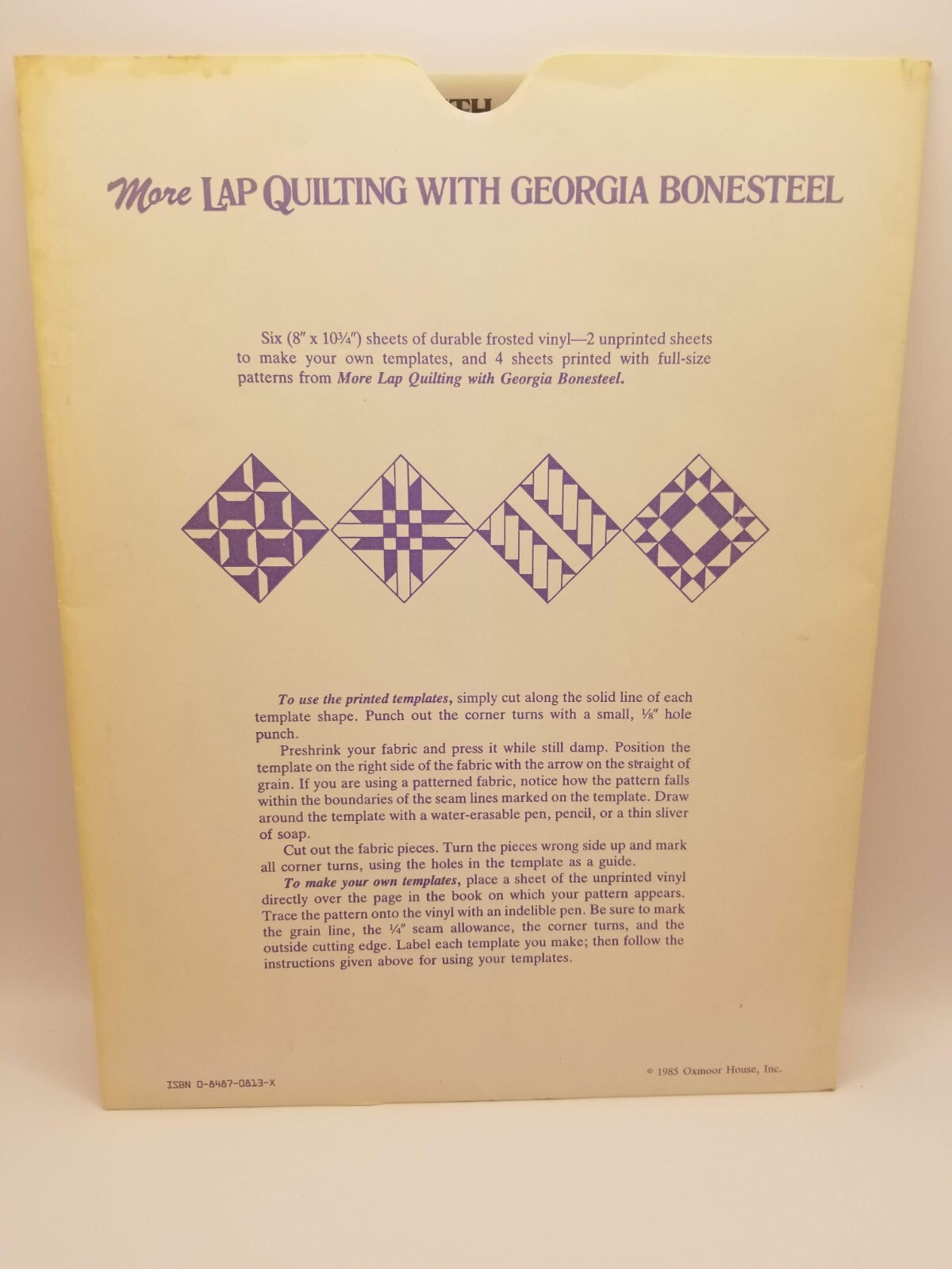 More Lap Quilting w/Bonesteel Frosted Vinyl Quilt Templates by Oxmoor House