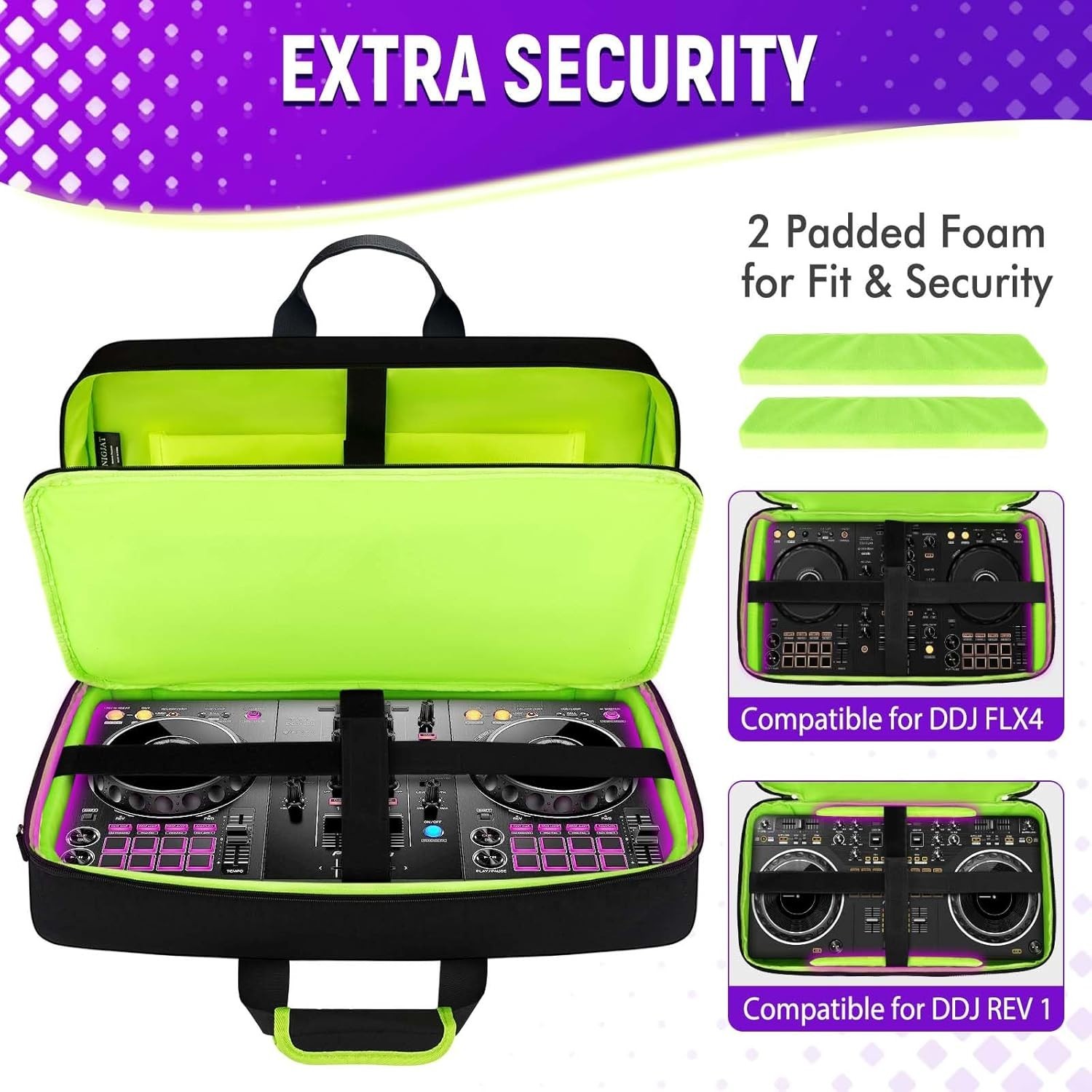 Protective DJ Carrying Case with Adjustable Shoulder Strap