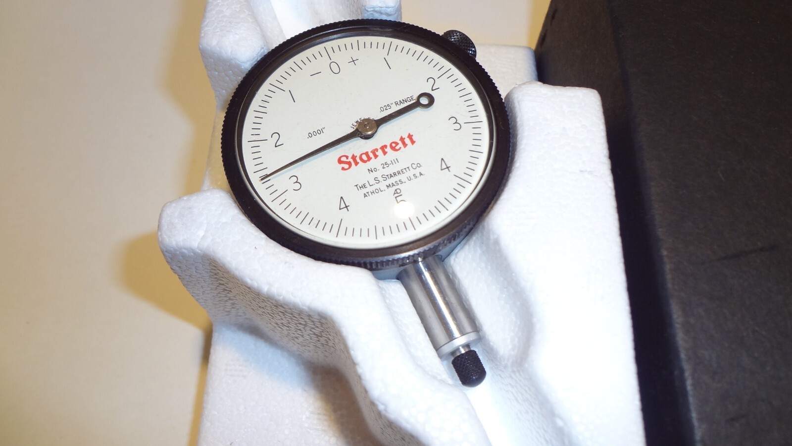 STARRETT #25-111 DIAL INDICATOR .025 RANGE/.0001 RESOLUTION **NEW OLD STOCK**