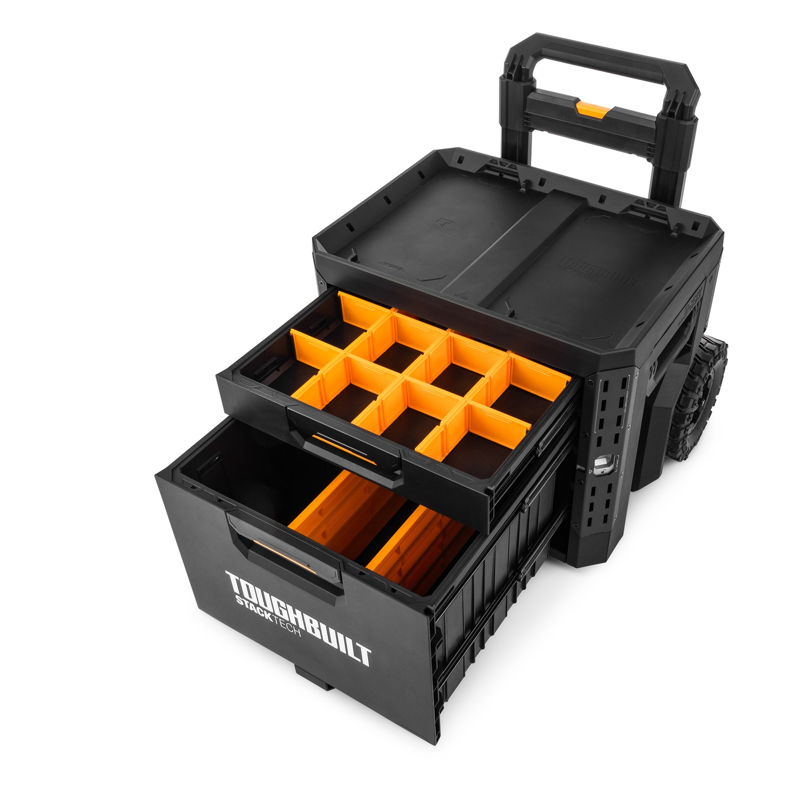 ToughBuilt StackTech 2-Drawer Rolling Locking Box, Tool Storage & Gear Organizer