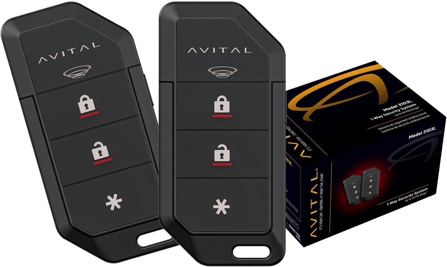 3103L Automotive 1-Way Security System with Two 4-Button Remotes