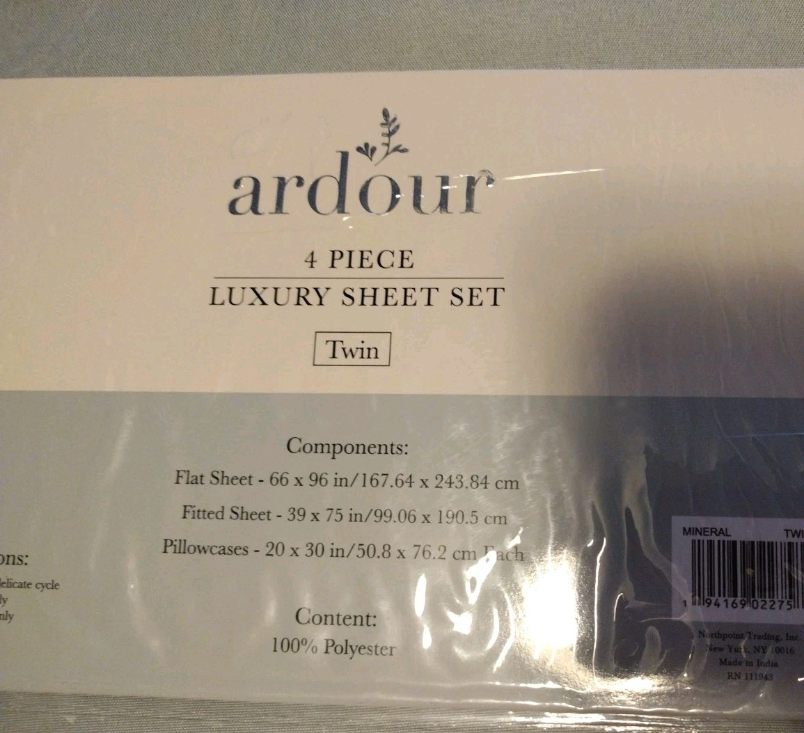 Ardour Luxury Sheet Set Twin Seafoam