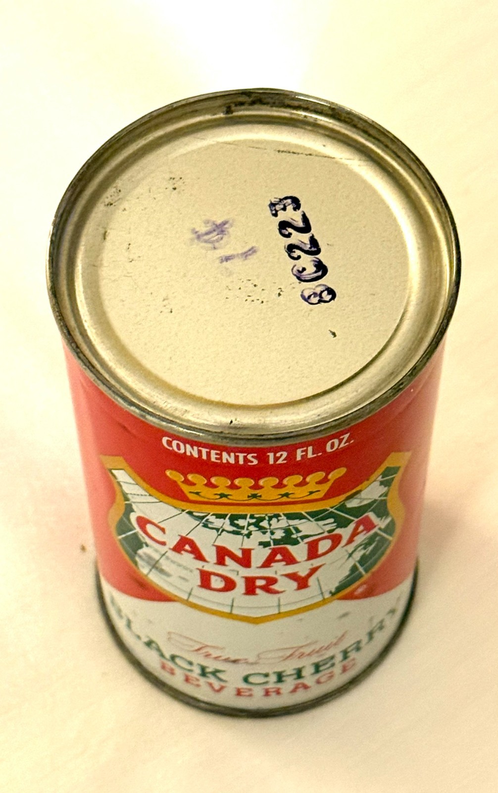 *Nice* 12 oz. Canada Dry Black Cherry Beverage Flat Top Soda Can-Pre-Zip Code