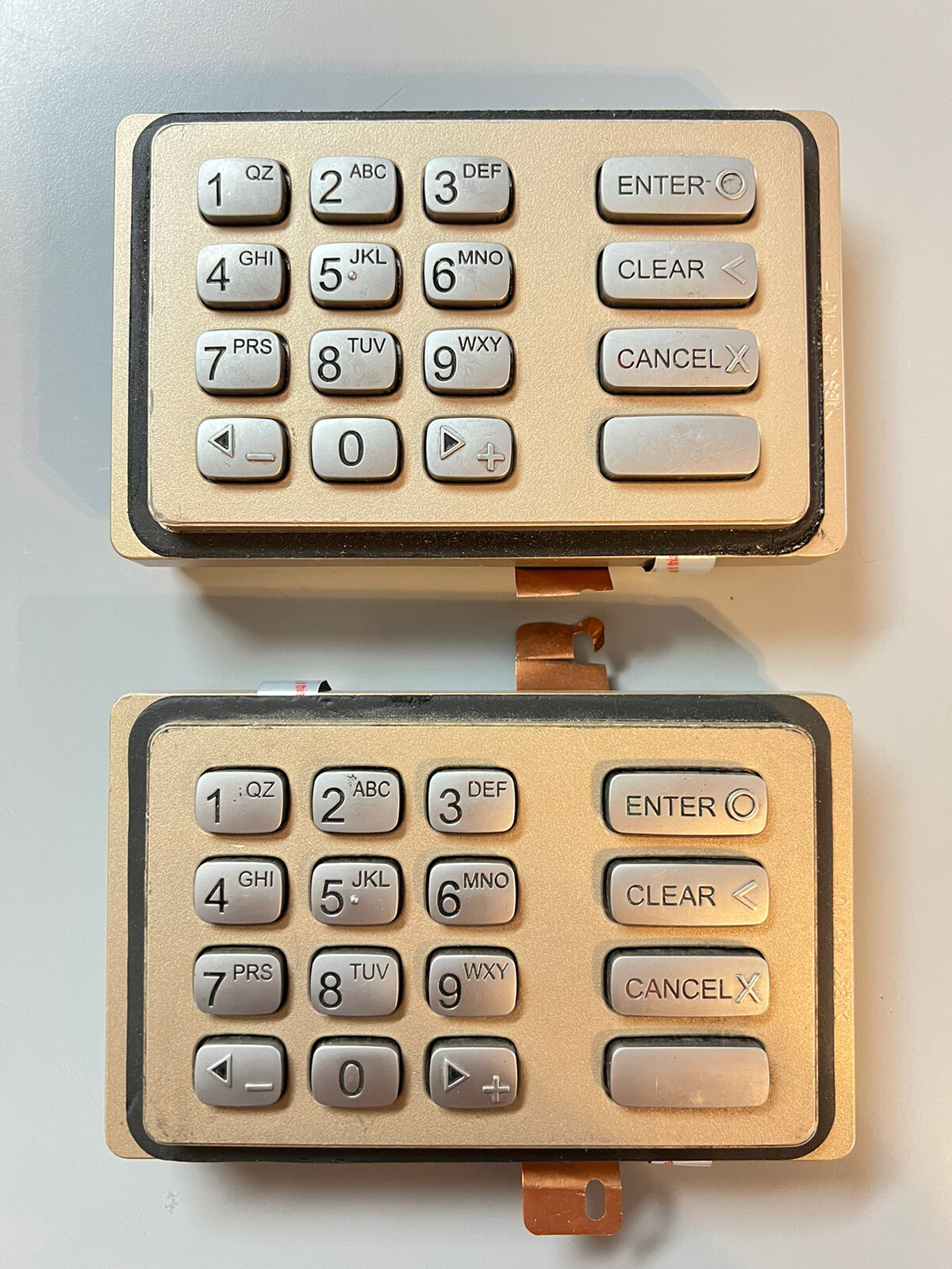 2 Nautilus Hyosung 7128000001 ATM Gold Keypad EPP-6000k  LOT OF 2 *UNTESTED*