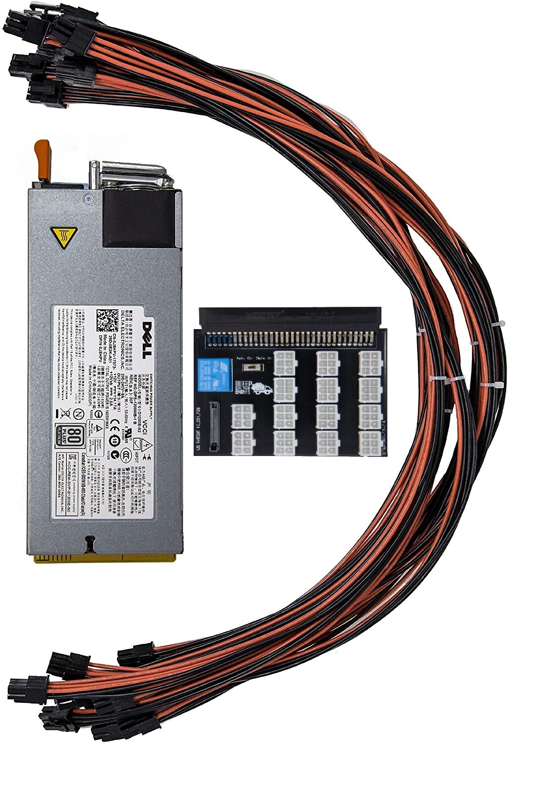 Antminer L3+ D3 S7 S9 A3 Avalon 94% Platinum 1400W PSU Power Supply Kit 220-240v
