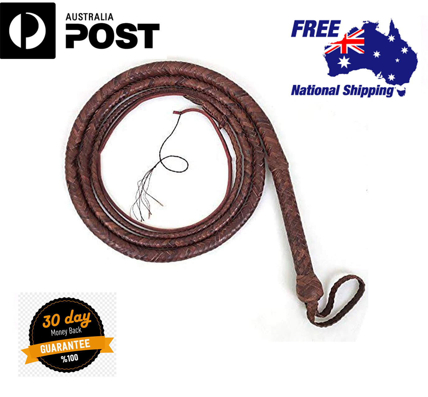 Double Belly Leather Bullwhip 14 Feet Long 16 Plaited Heavy Duty CUSTOM Handmade
