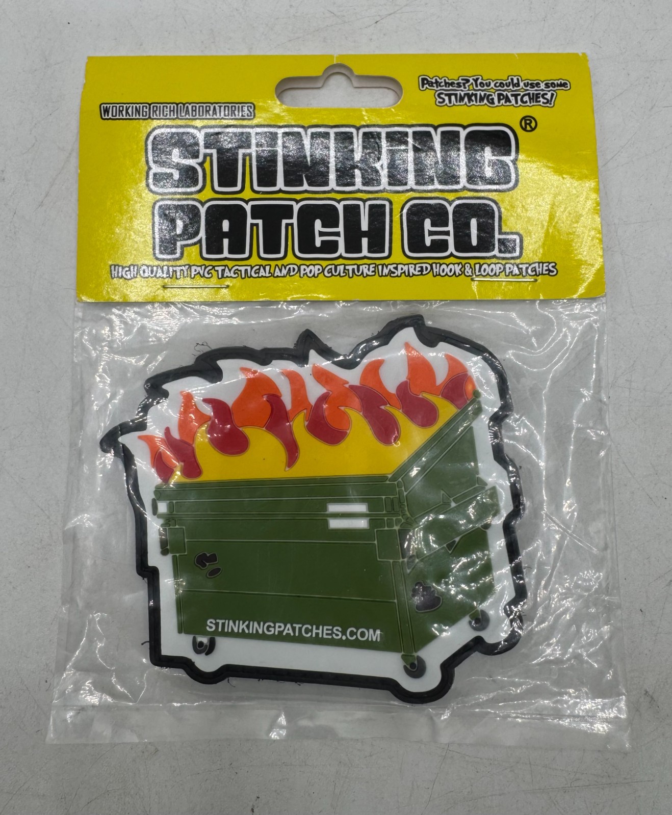 Dumpster Fire PVC Patch Recycle PVC Rubber Funny Tactical Patch Hook and Loop