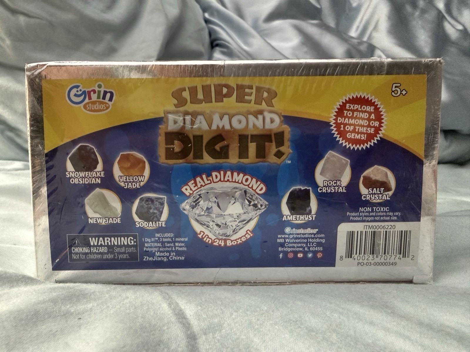 Grin Studios Super Diamond Dig It Real Diamond 1 In 24 Boxes Jewel Gem Box NEW