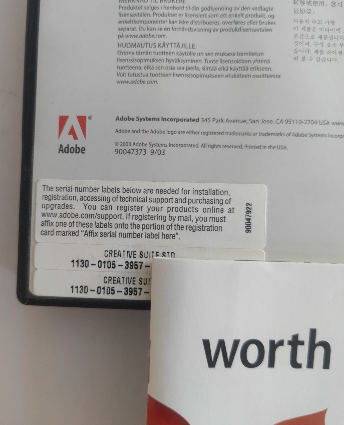 Adobe Creative Suite Standard Upgrade For Mac with Serial Numbers, 4 Disc Set