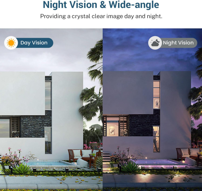 Video Timbre WiFi Inalámbrico Cámara IA Audio 2 Vías Visión Nocturna Batería