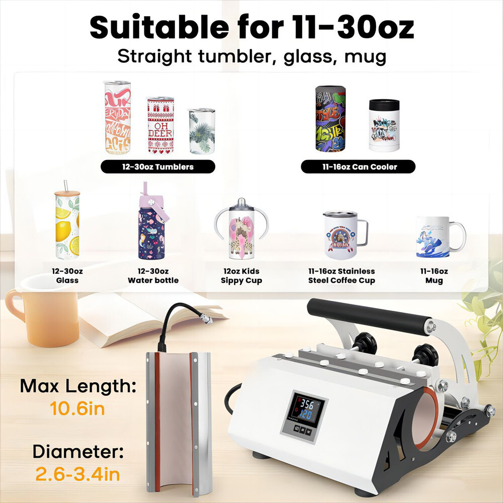 Heat Transfer 11/15/20/30oz Tumbler Mug Bottle Sublimation Heat Press Machine