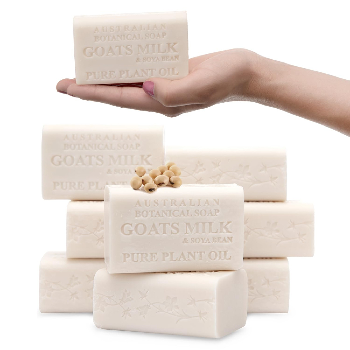 Australian Botanical Soap 6.6 Oz Pack Of 8 Goat Milk Soap Bars Soya Bean Oil