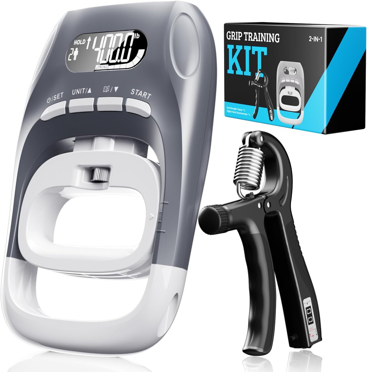 Electronic Grip Strength Tester with Adjustable Hand Gripper, Hand Dynamometer o