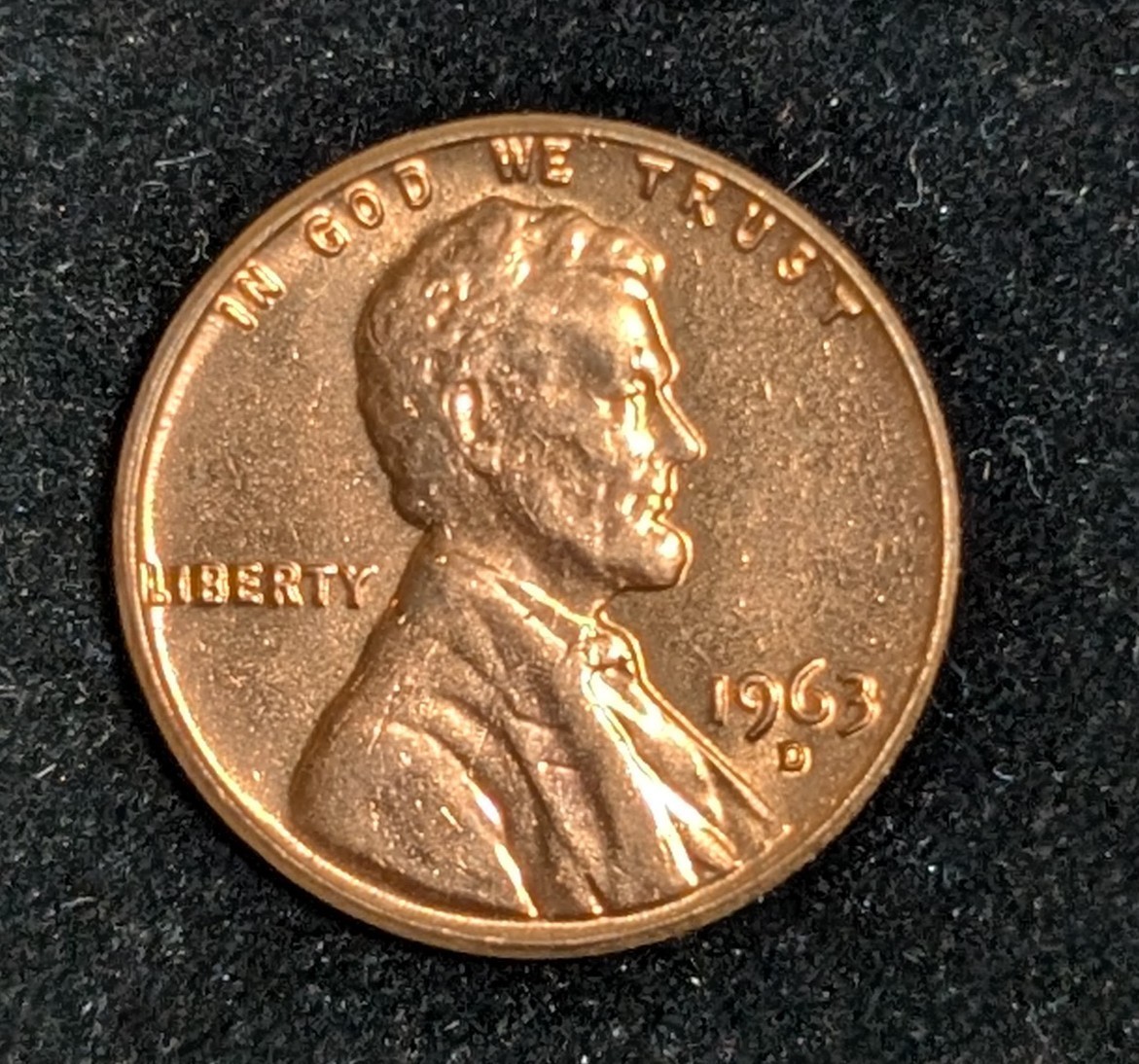 1963 D US Cent Brilliant Uncirculated UNC KM# A132 Red