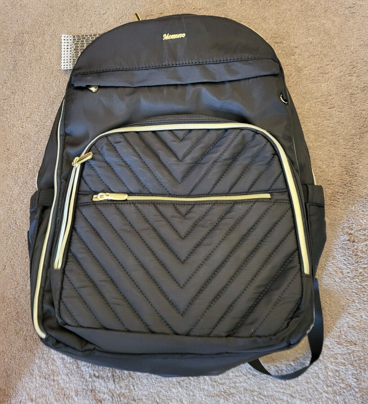 MOMUVO Womens Black 18.5" Travel Backpack Carry On Fits Laptop USB Charging Port