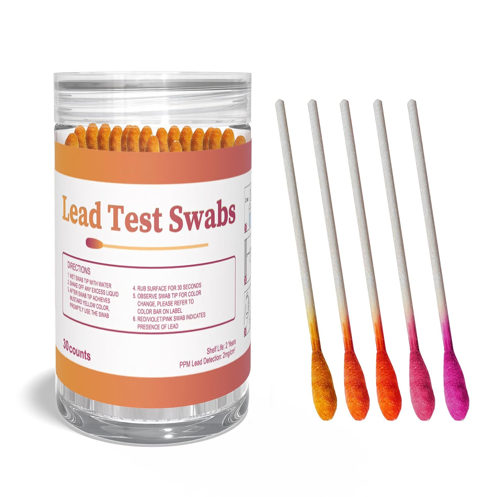AssuTest Lead Test Kit for Dishes, 30 Swabs Upgraded Rapid 30