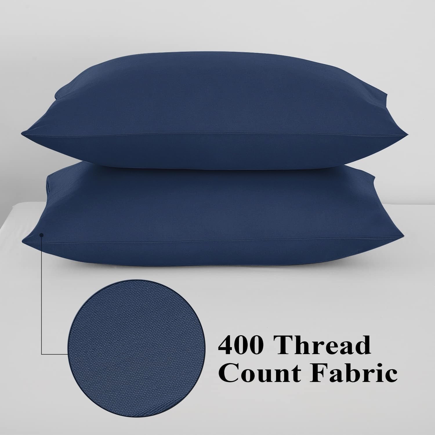 4 Pack Pillow Protector King Size 100% Egyptian Cotton Pillow Covers, 400 Thread