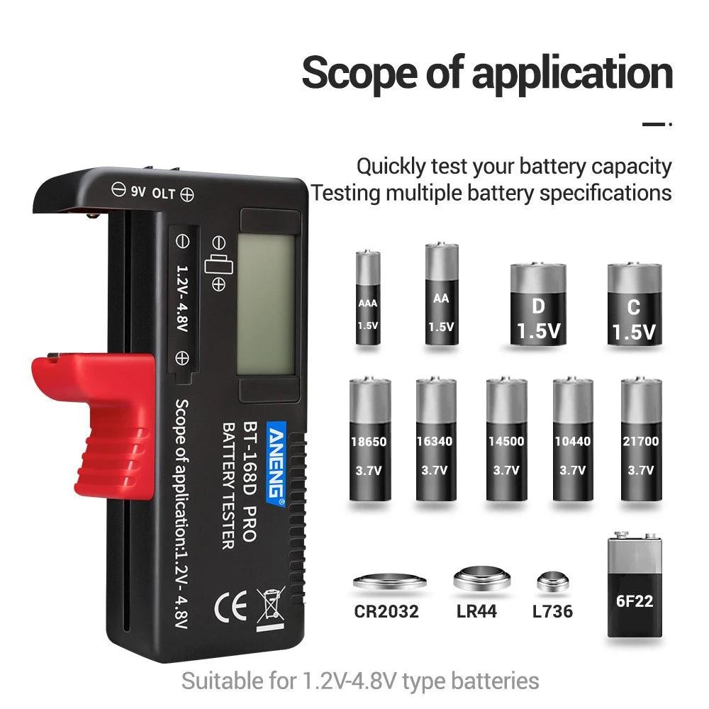 Battery Tester Battery Meter Universal Digital Battery 1.5V-9V AA/AAA