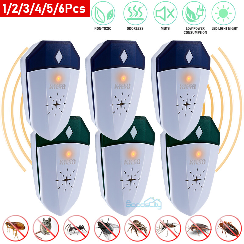 Ultrasonic Pest Repeller 1-6 Packs Electronic Indoor Plug in for Insects, Rat
