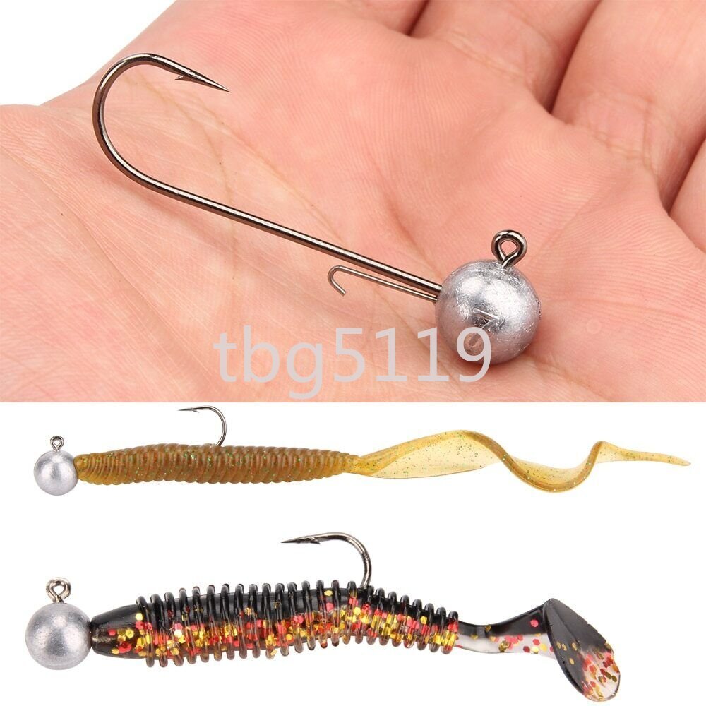 20PCS Weedless Ball Lead Jig Heads for Crappie Walleye Bass 1/2 3/8 1/4 1/6oz