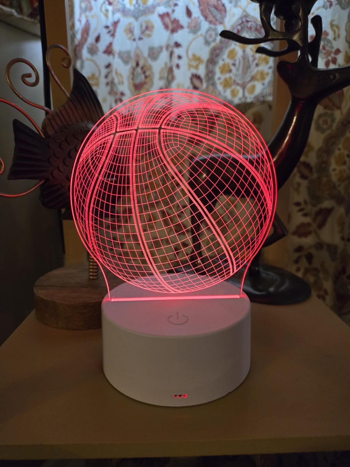 Basketball 3D LED Multicolour  Base DECOR Nightlight  USB Room W Remote Control