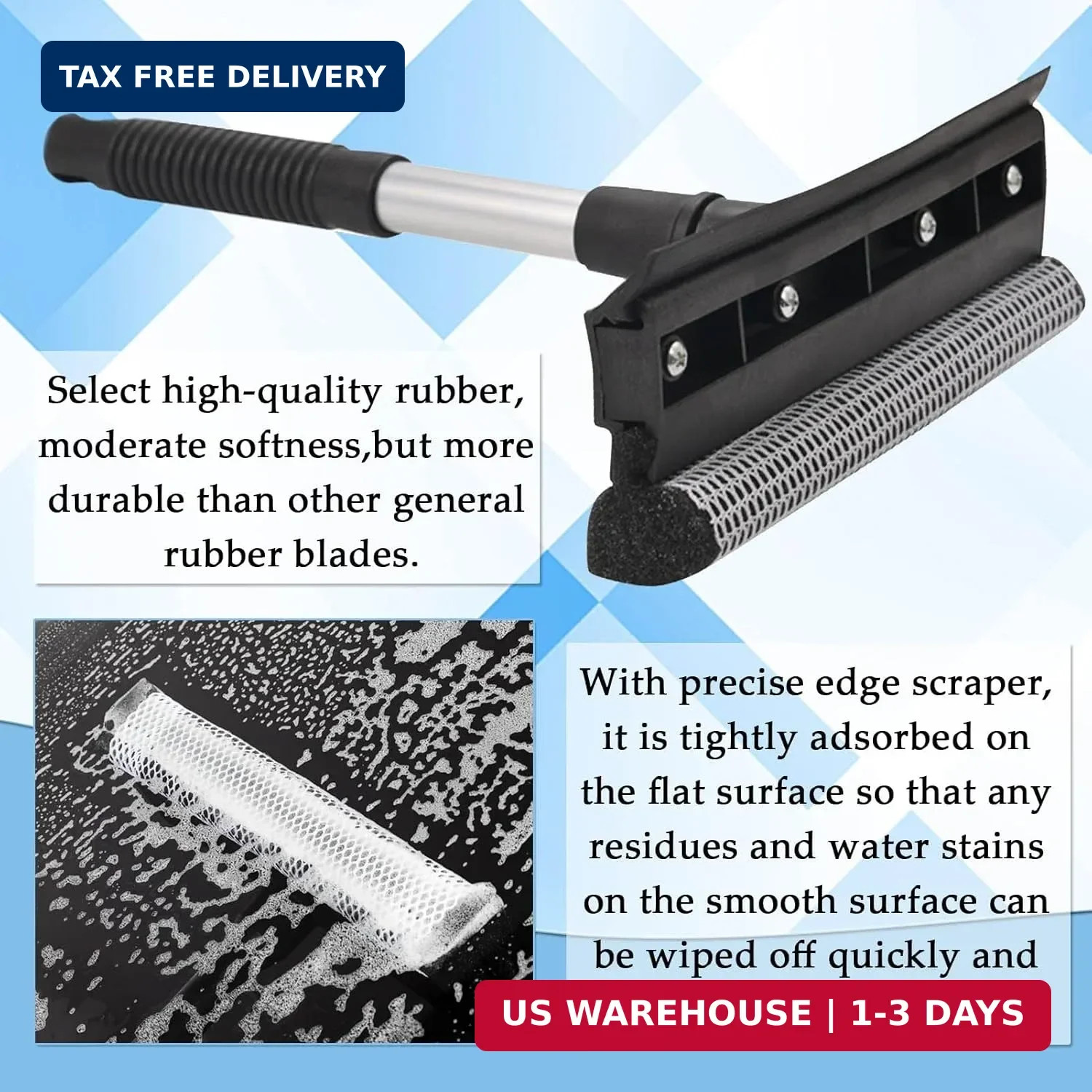 2 Pack Squeegee for Car Window Cleaning and Windshield Washing Standard Window S