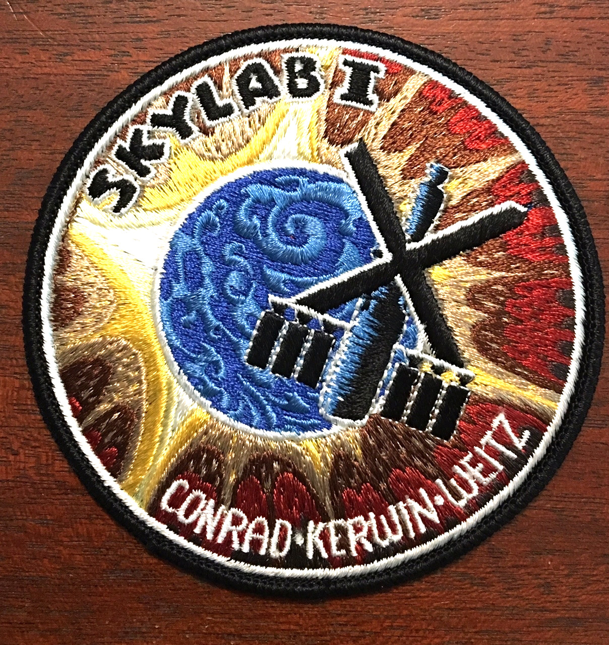 PROJECT SKYLAB 1 WHITE EDGE OF BLOCK LETTERING CLOTH BACK PATCH