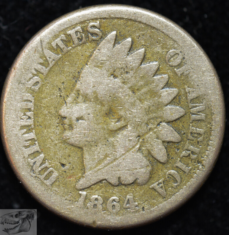1864 Indian Head Cent, CN Penny, Good Condition, Scratch, Free Ship, C5863