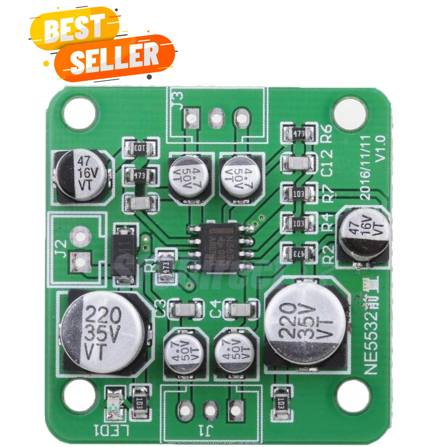1Pcs NE5532 PCB Sound Magnifier Board Preamplifier Audio Amplifier Module 455...