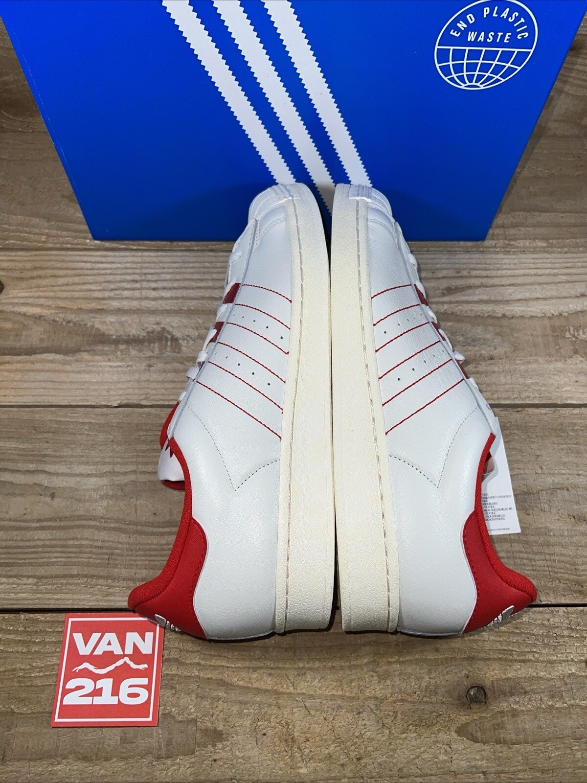 NEW SZS 11-12: Men's Adidas Superstar Low Shell Toe Leather Shoe White/Vivid-Red