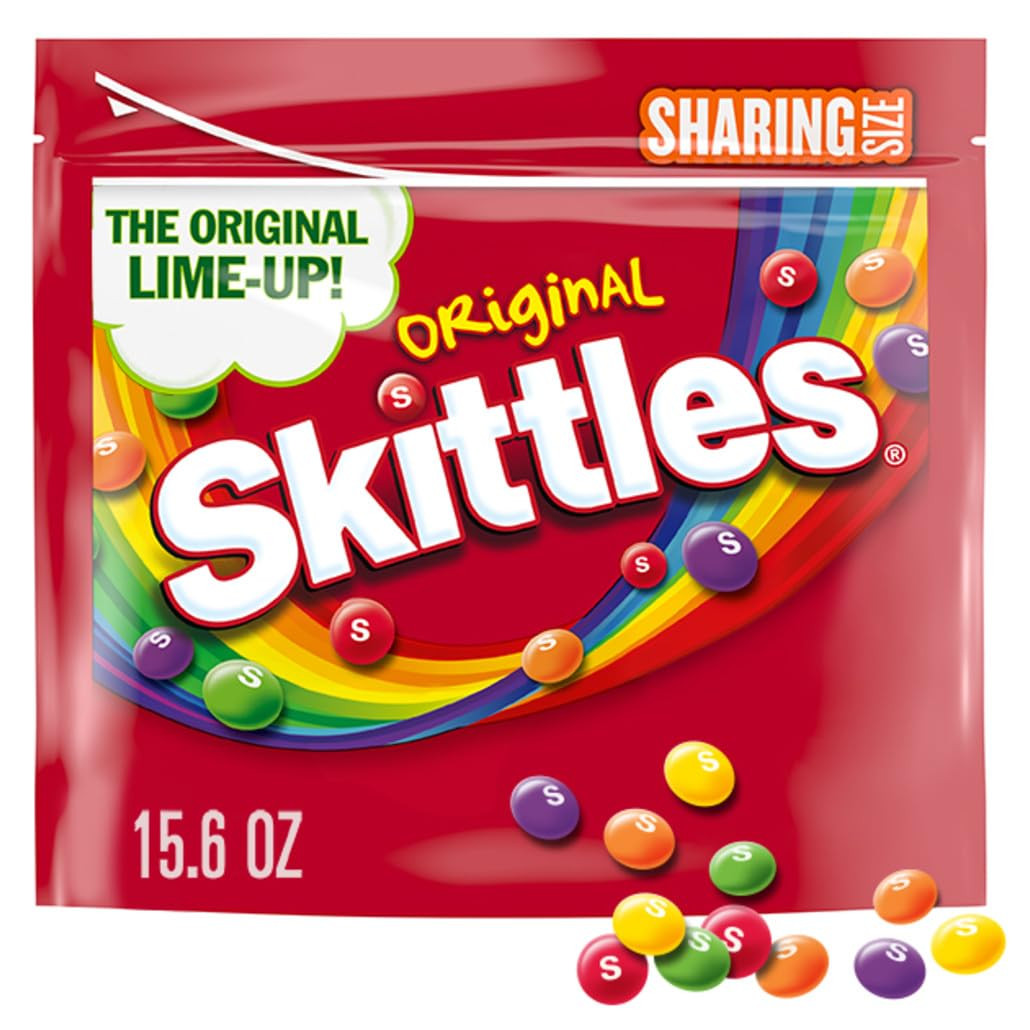SKITTLES Original Fruity Candy 15.6 Ounce Pack of 6 Resealable Bags