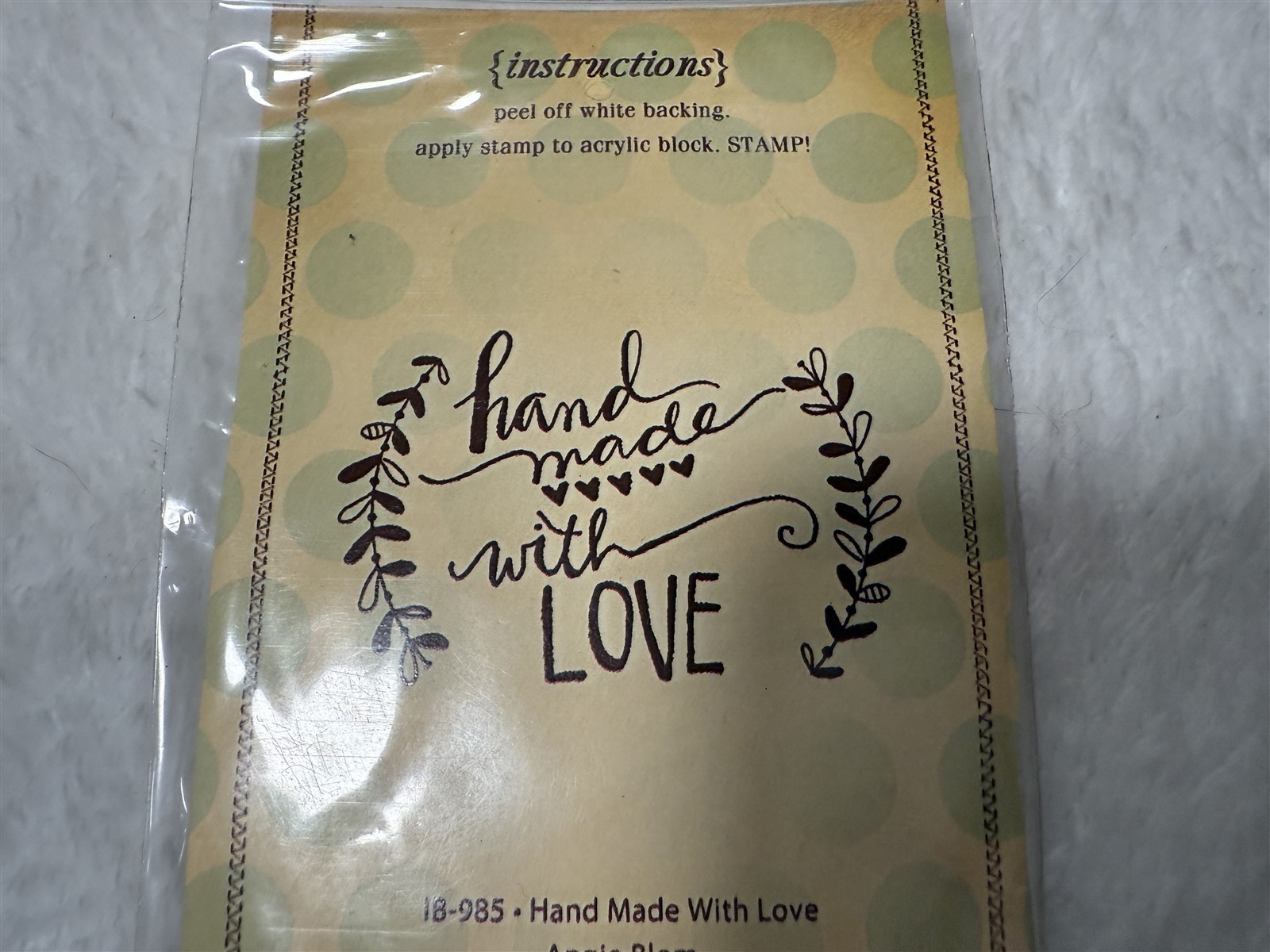 UNITY STAMP CO HAND MADE WITH LOVE RUBBER STAMPS SET