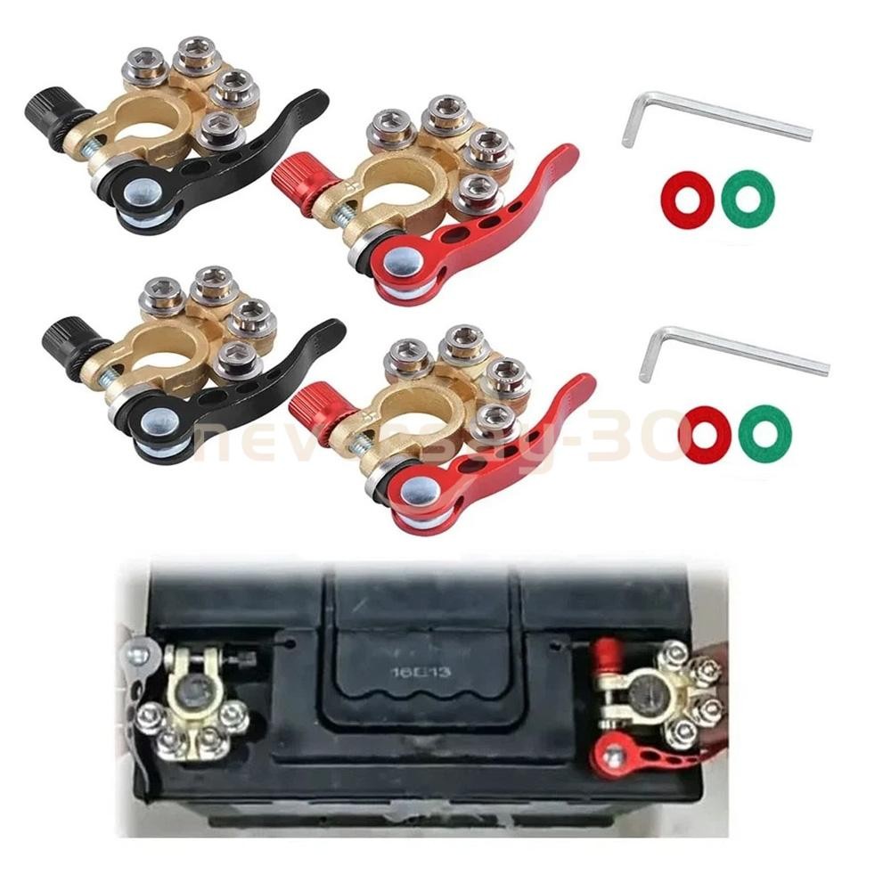 4pcs Car Battery Terminals Connector Clamp Quick Release Adjust Disconnect Tool