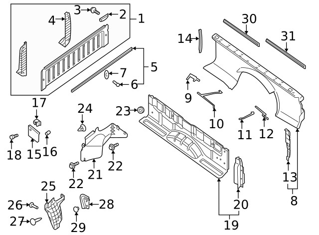 Genuine Nissan Quarter Panel Splash Shield 93831-EZ00A