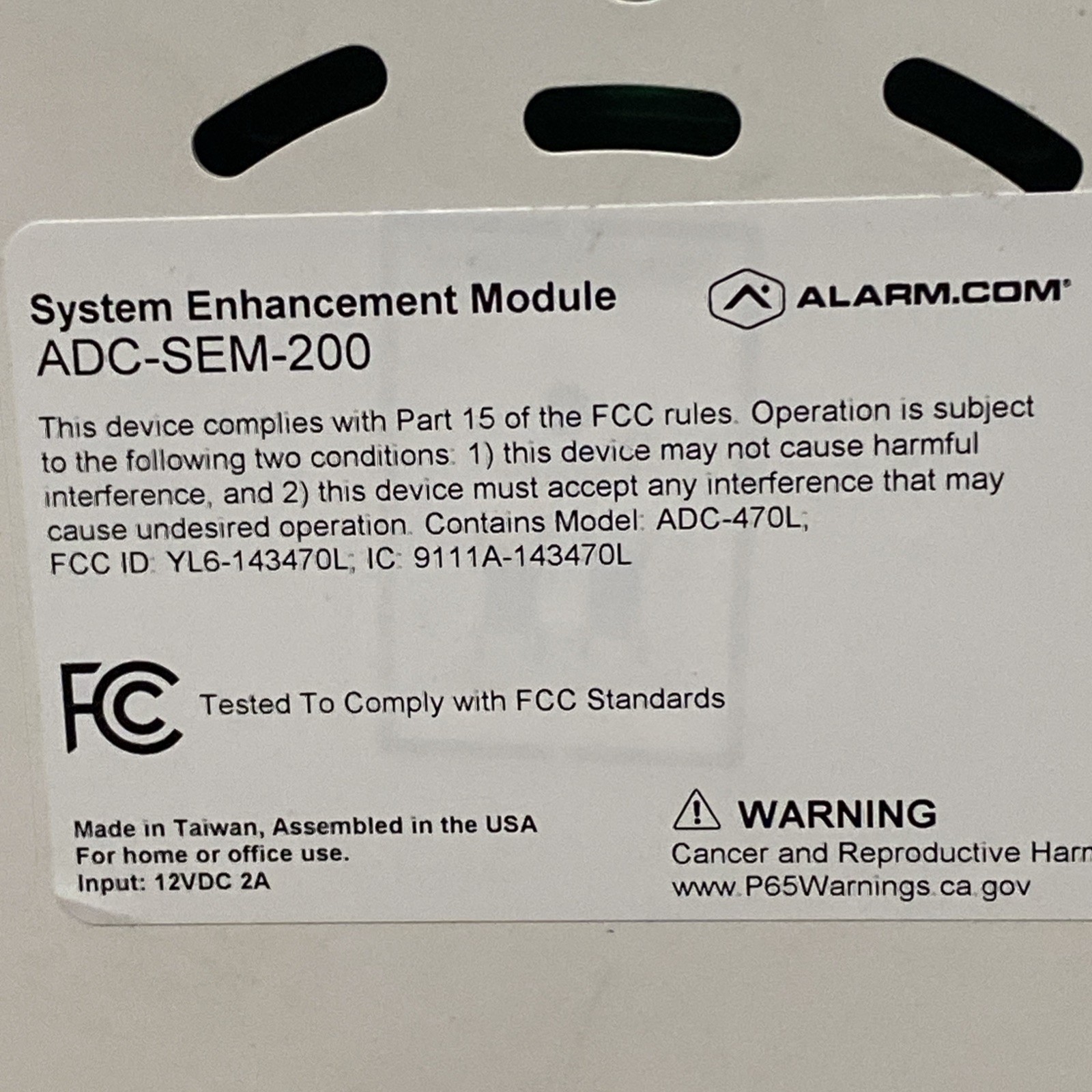 Alarm.com ADC-SEM-200 System Enhancement Module for Ademco Vista
