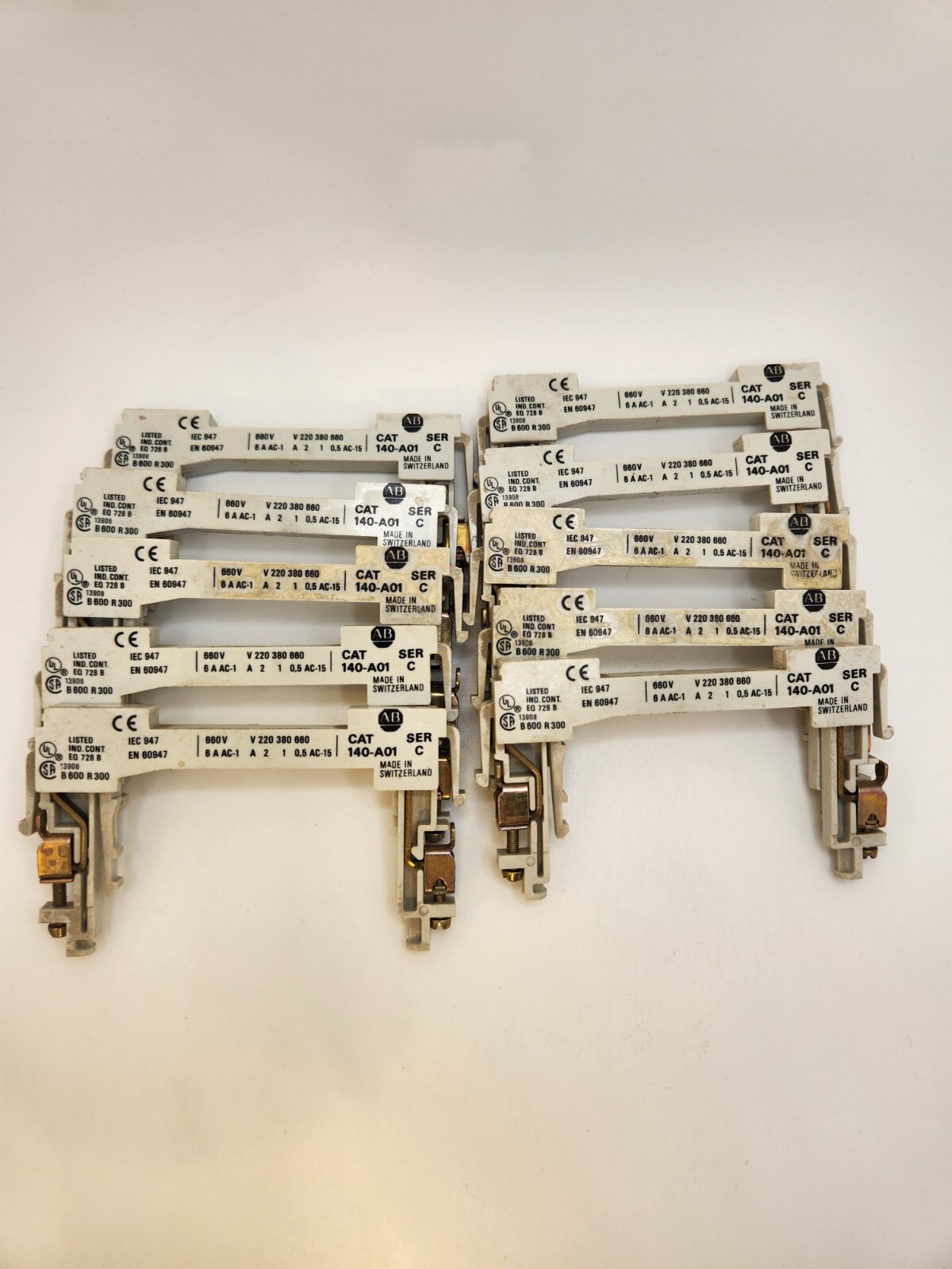 Lot of 10 Allen-Bradley 140-A01 Ser C Contactor Mount