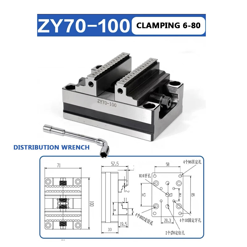 Precision Four-axis Five-axis Turntable Fixture Self-centering CNC Vise CNC