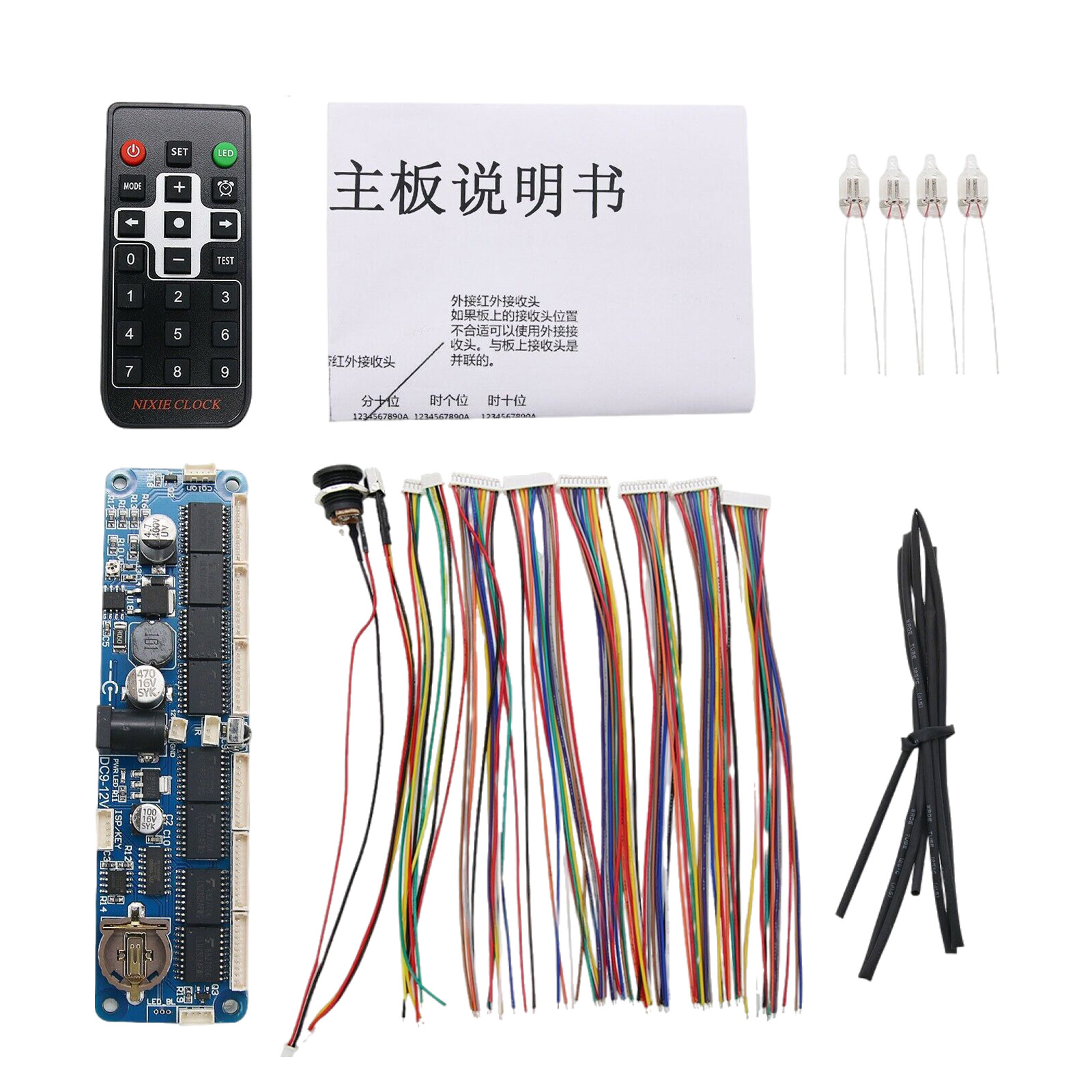 6-Digit Nixie Tube Board + Nixie Tube Clock DIY Kit for in12 in14 in18 qs30-1