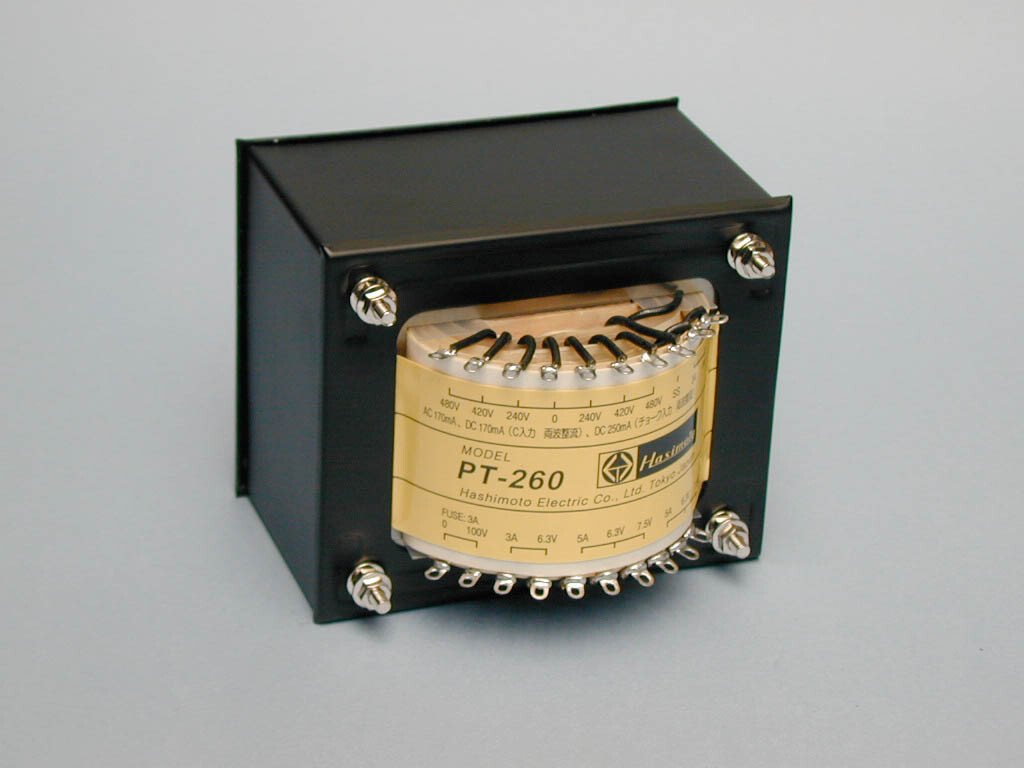 Hashimoto Power Trans. PT-260 100V/480,420,240V 275mAac for VT52,6B4G,6A3,KT66