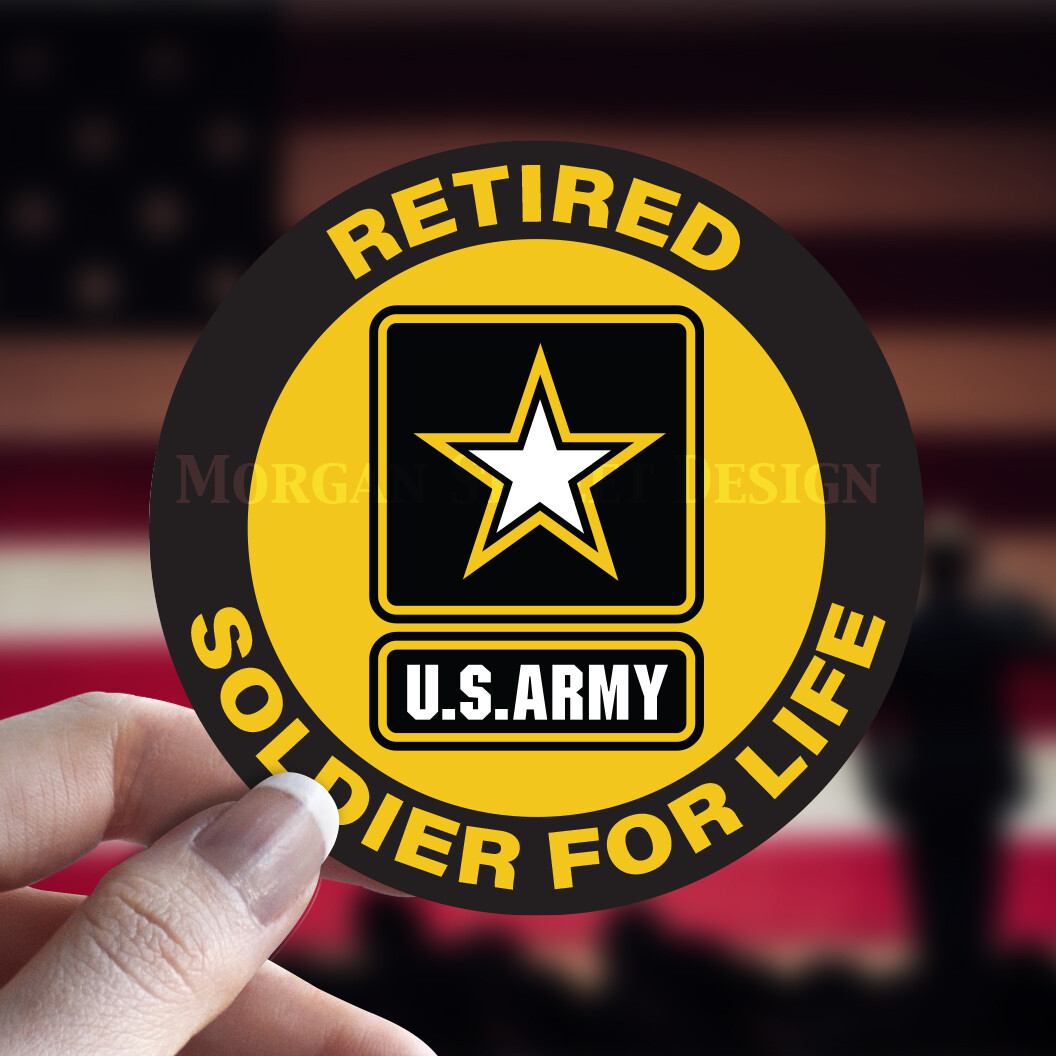 US Army Retired Veteran Decal Sticker