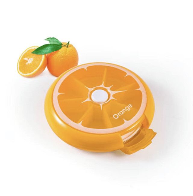 Round Weekly Pill Fruit Box Medicine Tablet Storage Organizer Container Case Tab
