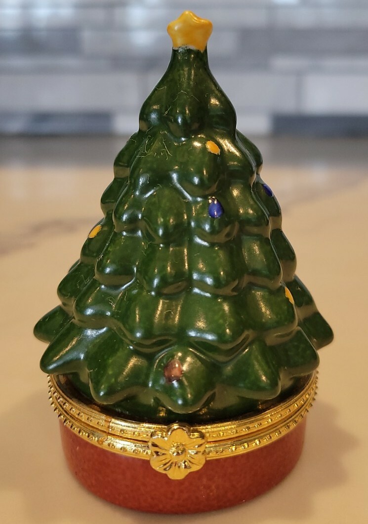 Christmas Tree Trinket Box 4 inches tall